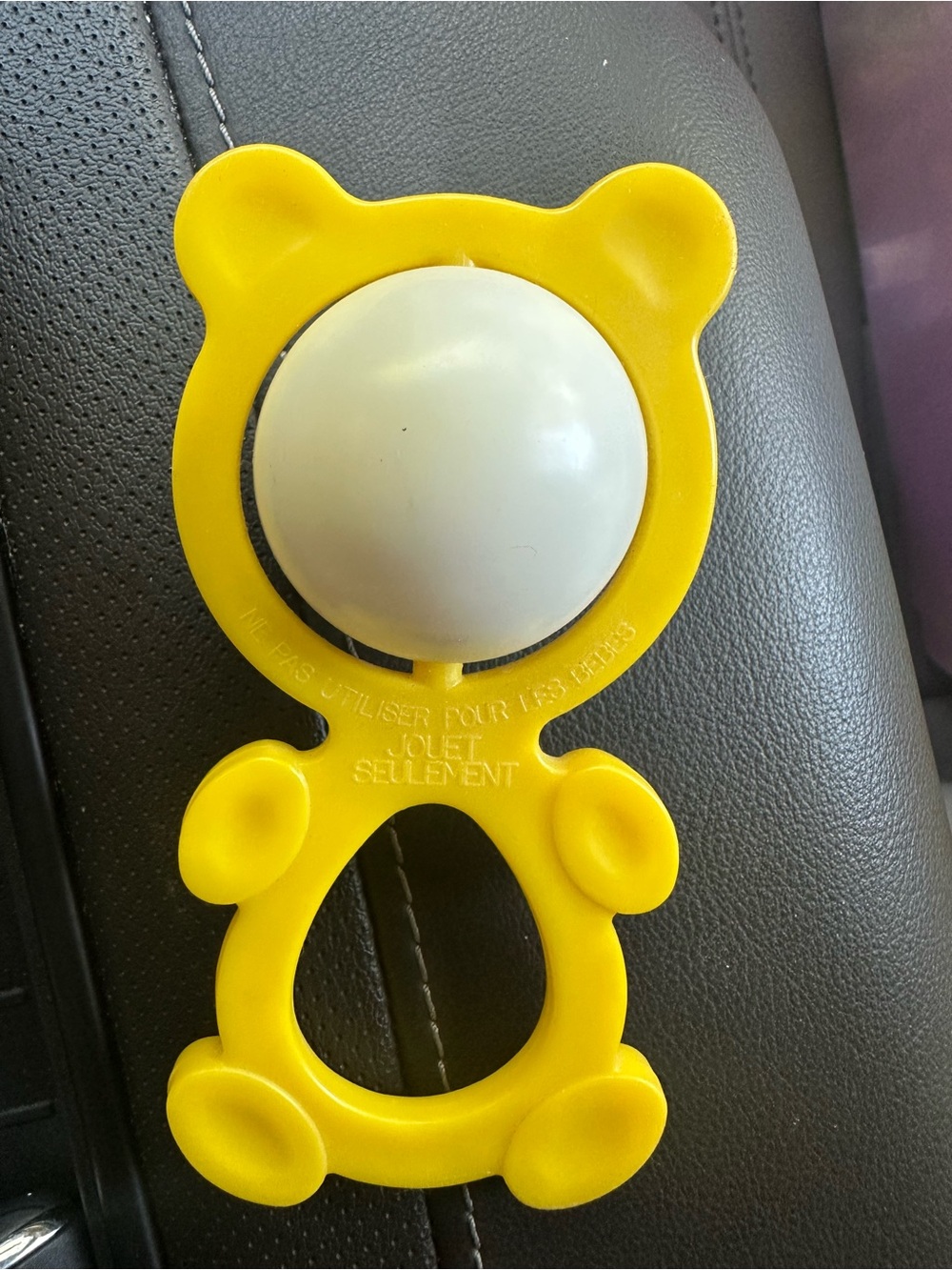 VINTAGE 1984 CABBAGE PATCH KIDS COLECO YELLOW TEDDY BEAR PLASTIC RATTLE FOR DOLL